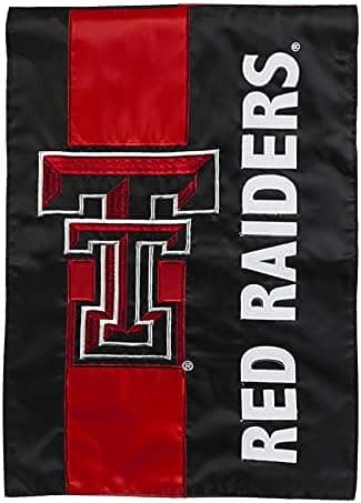 Team Sports America Collegiate Texas Tech University Embroidered Logo Applique Garden Flag, 12.5 x 18 inches Indoor Outdoor Double Sided Decor for Collegiate Fans