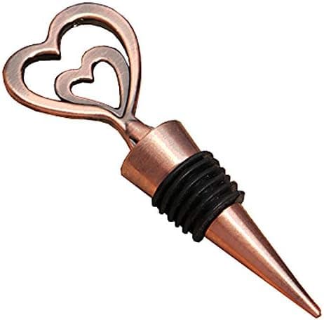 Cassiani Collection Copper Vintage Two Hearts Become One Bottle Stopper