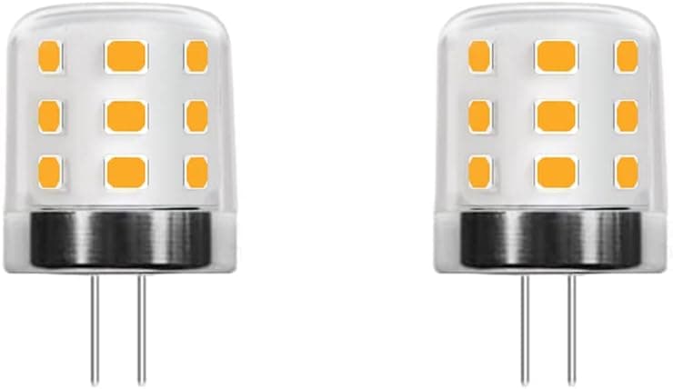 Makergroup Outdoor T3 G4 Bi-pin LED Light Bulbs, Weatherproof Plastic Dome,12V 20W JC Type Halogen Replacement Warm White 2700K for Outdoor Landscape Lighting Path Lights Deck Step Lights 2-Pack