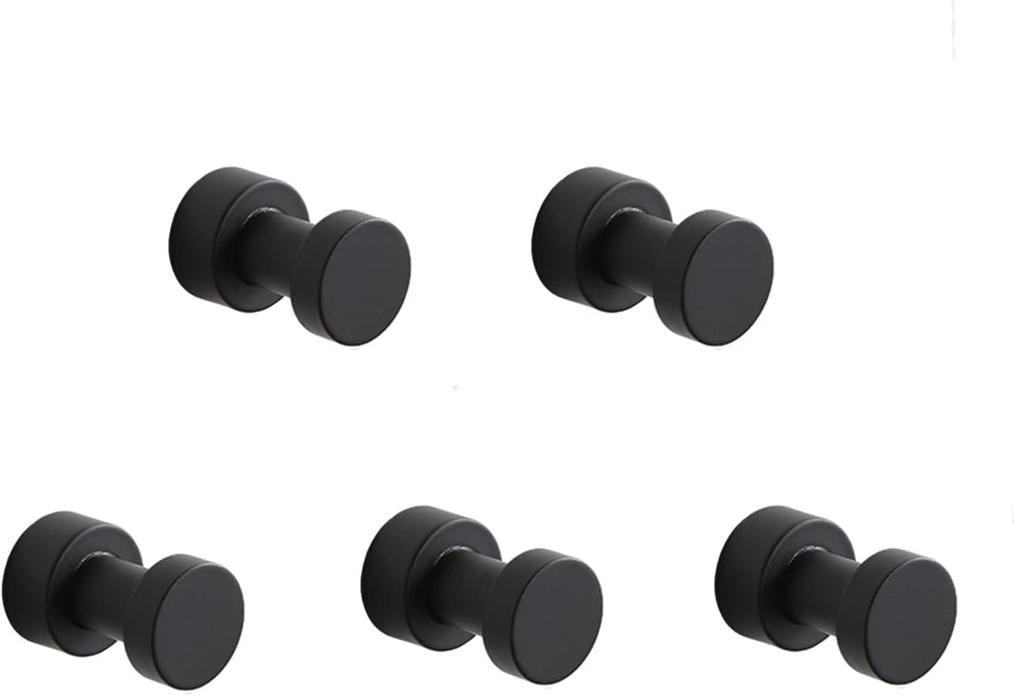 Orlif Bath Towel Hooks Black，5 Pack Brass Robe Coat Robe Clothes Hook，Heavy Duty Wall Hook for Bathroom & Kitchen Garage Hotel Wall Mounted