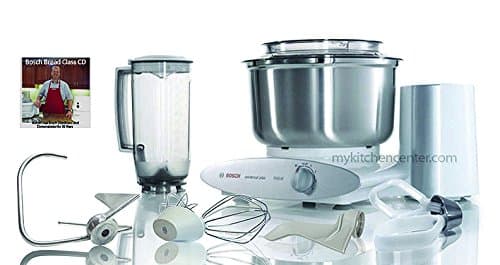 Bosch Mixer Deluxe W/stainless Steel Bowl, Cookie Paddles, Dough Hook Extender, Blender and Video with Robert Hair