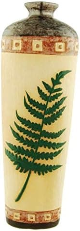 WD Ceramic Round Fern Vase with Narrow Top, 10-inch, Tabletop Free Standing