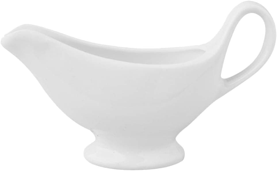 Cabilock Porcelain Gravy Boat Ceramic Sauce Boat White Cream Sugar Dish Sauce Dipping Bowl Creamer Pitcher Gravey Pourer Sauce Jug Seasoning Container for Salad Dressings Milk Broth