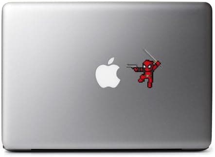 8-Bit Deadpool (Gun) Decal for MacBook, iPad Mini, iPhone 5S, Samsung Galaxy S3 S4, Nexus, HTC One, Nokia Lumia, Blackberry