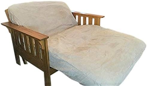 FineHome Twin Size Zippered Quality Bonded Micro Suede Futon Covers Daybed Sofa Bed Cover (Beige)