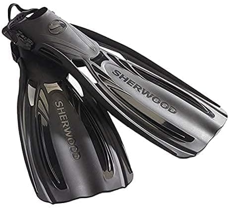 SHERWOOD SCUBA Elite Open Heel Scuba Fin, Five Sizes XS (5/6) to XL (13-14)