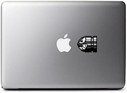 Retro 8-Bit Bullet Bill (Black) Decal from Yoshi's Island for MacBook, iPad Mini, iPhone 5S, Samsung Galaxy S3 S4, Nexus, HTC One, Nokia Lumia, Blackberry
