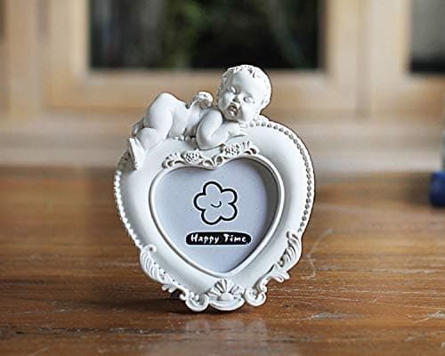 White Mini Picture Frame for Lovely Baby,Heart Shaped Photo Frames Home Decor,Porta Retrato Moldura Creative Wedding Photo Frame (Heart)