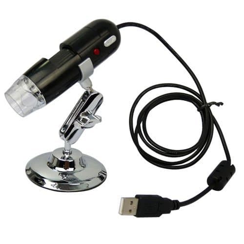 AGPtek® Black USB Digital Microscope 2 Mega Pixel Video Camera Microscope 20-200X