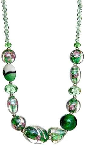 Lova Jewelry “Emerald Isle” Hand-Blown Venetian Murano Glass Necklace