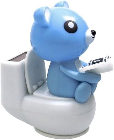 Solar Power Motion Toy - Bear on Toilet