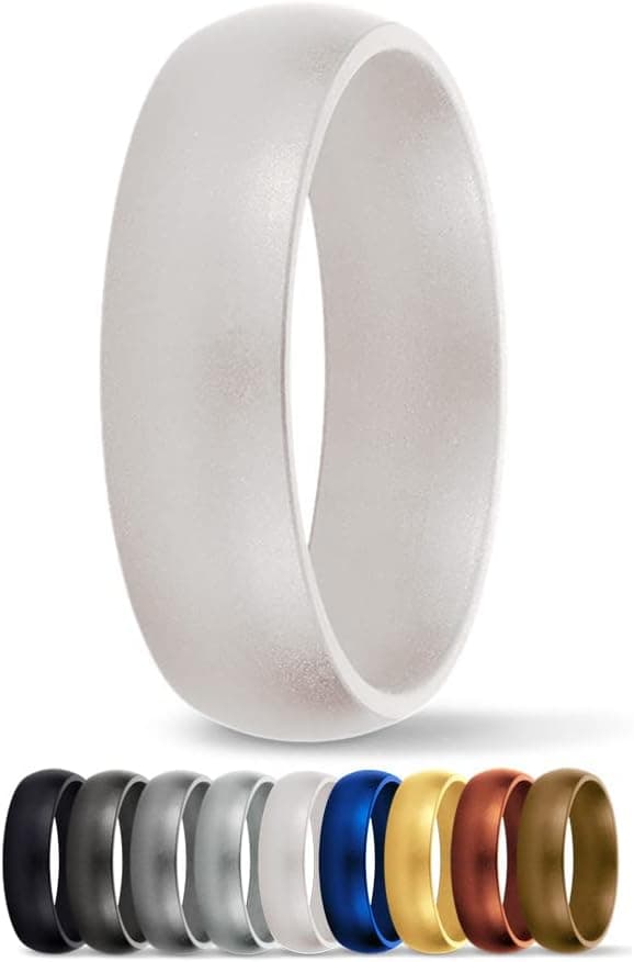SafeRingz Silicone Wedding Ring, 6mm, Made in the USA, Men or Women, Size 4-13