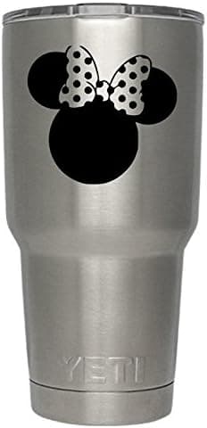 Classy Vinyl Creations Minnie Mouse Decal (we Don't Sell tumblers) for All Brands of Tumblers, Mugs and Cups Black or White Decals 2.75" H X 4" W