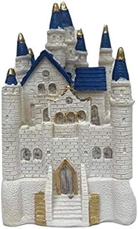 4 1/2" White and Blue Fairy Tale Castle Cake Top Centerpiece for Birthday Wedding Sweet 16