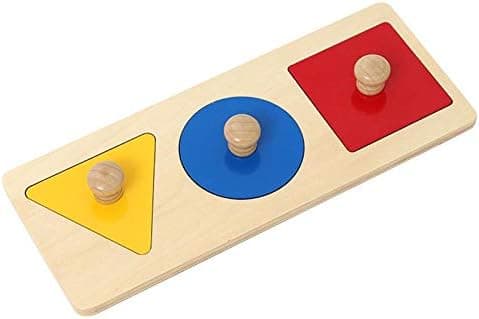 Montesoori Baby Toys Puzzles Colorful Multiple Shape Puzzles Toys for 6-12 Months 1 2 3 Years Old Toddlers (3 Pieces)