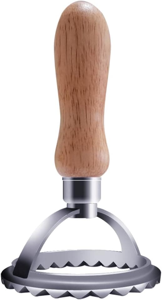 Ravioli Stamp Ravioli Maker Cutter Stainless Steel Ravioli Mold with Wooden Handle, Used for Making Italian Dumplings, Pasta, Pierogi, Spaghetti, Lasagna and Pies (B-Large Circle)