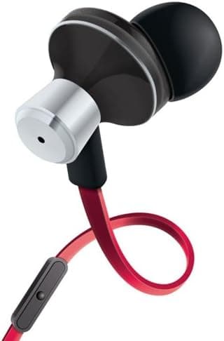 GOgroove AudiOHM iDX in-Ear Earbuds (Red) Noise Isolating Earphones with Mic, Tangle Free Cord, in-Line Controls for Music & Calls, Ergonomic Comfort Fit Headphones