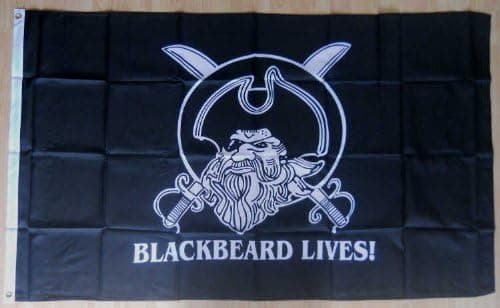 Fashion229Flag Pirate Blackbeard Lives Large Flag - 5' x 3'.