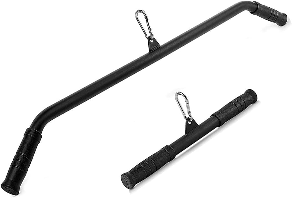 TUIOOE WGYAML LAT Pull Down Bar, 39 & 19inch Cable Machine Attachment Set with Non-Slip Handle, LAT Pulldown Weight Machine Accessories for Pulley System for Home Gym