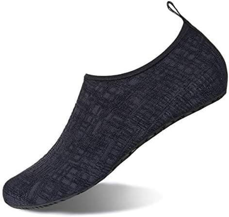 Womens and Mens Water Shoes Barefoot Quick-Dry Aqua Socks for Beach Swim Surf Yoga Exercise (Gold Edge/Black,