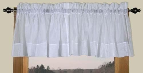 Ricardo Oyster Bay Classic Voile Valance, 55 x 12, Ivory