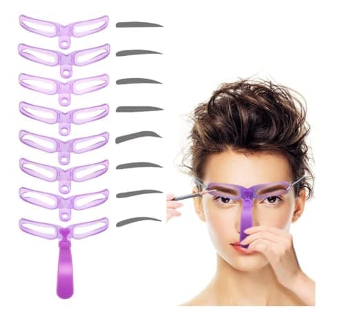 Eyebrow Shaping Kit,Eyebrow Stencils, Eyebrow Template, Reusable Eyebrow Stencil with Handle and Strap, Washable