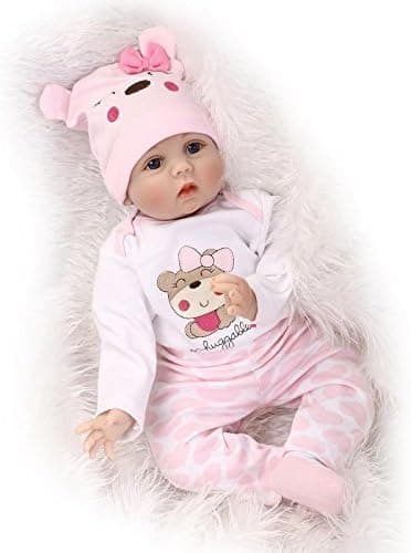 Ocs Reborn Baby Dolls 22inch Lifelike Soft Silicone Vinyl Real Newborn Dolls with Magnet Pacifier