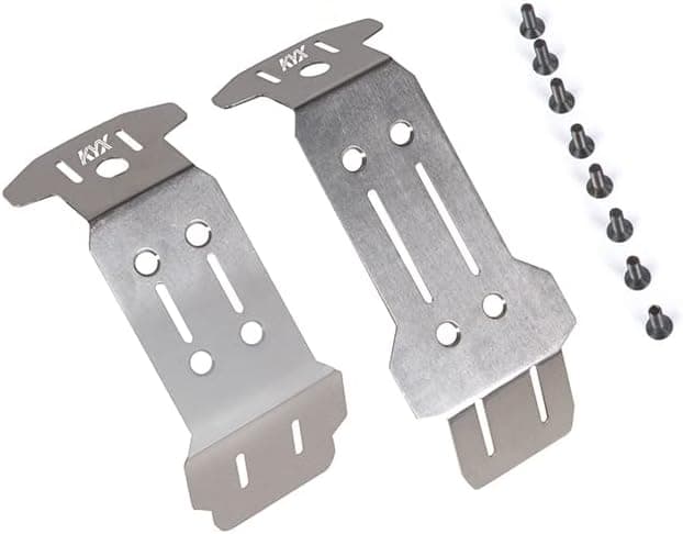 KYX Racing Stainless Steel Silver Front Rear Protector Chassis Guard Axle Guard for 1/10 RC Crawler Car Traxxas 1/10 Maxx V2 WideMaxx