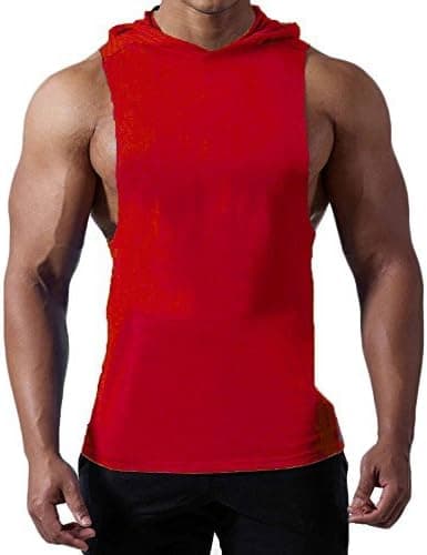 Magiftbox Mens Workout Hooded Tank Tops Sleeveless Gym Hoodies with Kanga Pocket Cool and Muscle Cut
