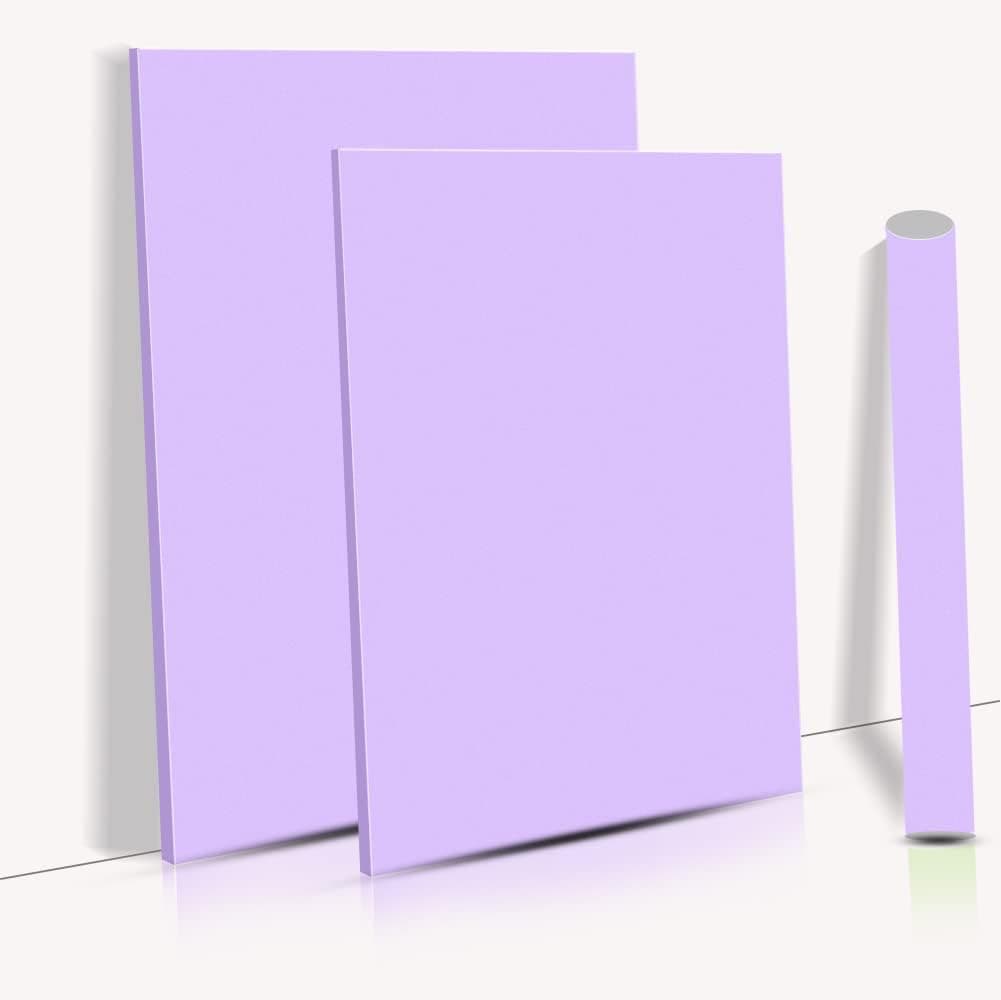 Temall Solid Color Frosted Paper Self Adhesive Wallpaper Waterproof Shelf Drawer Liner Cabinet Sticker 15.6 inch by 9.8 Feet (Light Purple)