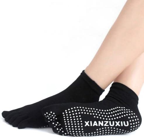 Aquiver Yoga Socks Women Cotton Full Grip Socks Gym Toe Non Slip Massage Heel (Color Blue)