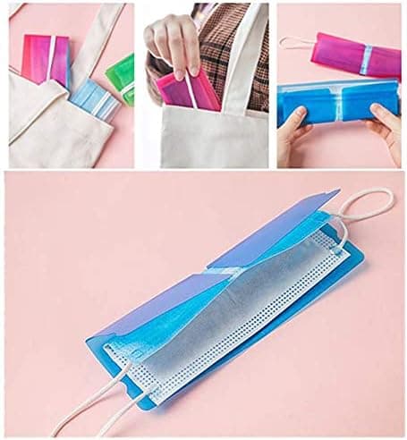 YF 5 Mask Storage Clips, Folding Portable Storage Bag, Mask StorageBox, Portable Mask StorageClip, Convenient To Carry Out Masks, Compact And Cute For Repeated Use…