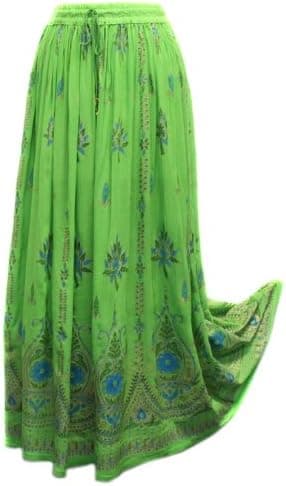 BOMBAYFASHIONS Print Bohemian Peasant Hippie Gypsy India Beach Lightweight Skirt