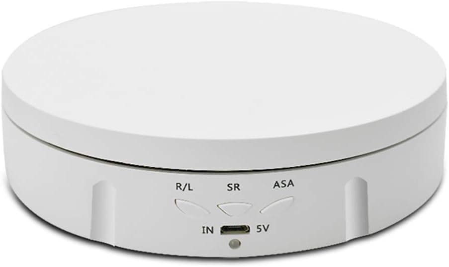 Vunshinn Rotating Display Stand, 360 Degree Motorized Rotating Turntable Display Stand for Products Photography and Shows, 22Lb Load 5.74 Inch Diameter(White)