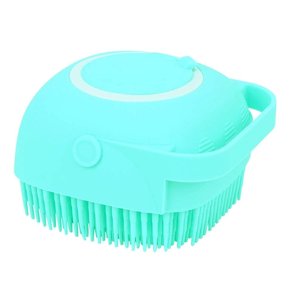 aoao Silicone Body Brush Shower Scrubber with Shower Gel Dispenser Function,Soft Silicone Bath Massage Body Brush,Shower Loofah Brush,Exfoliating Skin Massage Scrubber (Blue),X-Large