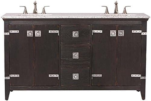 Glenwood Double Vanity, 35"Hx61"Wx21.5"D, DISTRESSED ESPRESSO