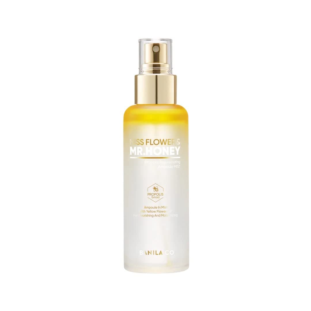 Miss Flower & Mr Honey Propolis Ampoule Mist - Rejuvenating Ampoule Mist and Hydrating Makeup Setting Spray - Honey Extract Mist with Royal Jelly and Honey Butter Beeswax - Sulfate-Free - 99ml