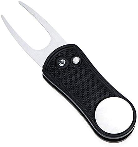 Mile High Life All Metal Foldable Golf Divot Tool with Pop-up Button & Magnetic Ball Marker (Multi-Colors/Shape)