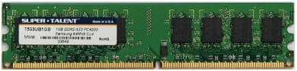Super Talent DDR2-533 1GB/64x8 CL4 Desktop Memory T533UB1GB, Bulk