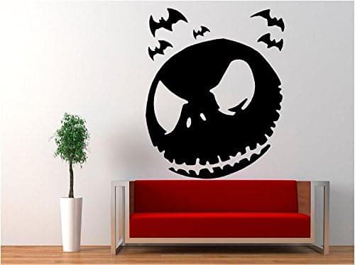 Jack Skellington - Halloween Nightmare Before Christmas Decal Sticker for Window Wall Room Truck Car (5.5" inches (Black)