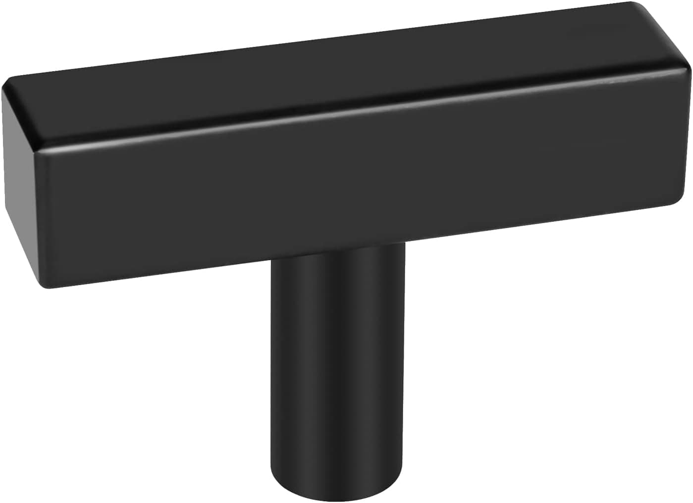 goldenwarm 12 Pack Cabinet Knobs Black T Knobs Modern Drawer Knobs Matte Black Single Hole Square Pulls and Knobs for Dresser Cabinet Door 2in(50mm) Overall Length