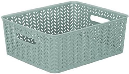 Storage Tote, Medium, 14" x 11.5" x 5.15",Dusty Blue