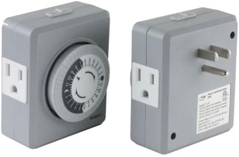 2-Pack TU19 24-hr 15 A Plug in Mechanical Wall Timer Switch Dual 3-pin Outlets