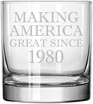 11 oz Rocks Whiskey Highball Glass Making America Great Since 1980 40th Birthday