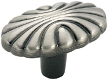 Amerock Natural Elegance 1 9/16" Oval Cabinet Knob Pewter Shell With Schell Design