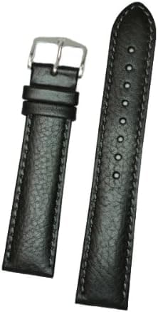 Hirsch Men's 179202-50-20 Forest Black Soft Calf Leather Watch Strap, Black