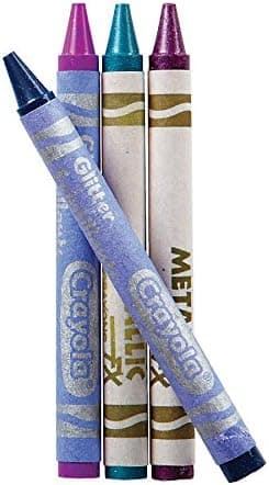 Crayola Party Favors, 12 Packages of 4 Crayons (Metallic and Glitter Jewel-Tone Colors)