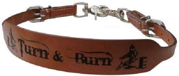 Showman Branded Turn & Burn Leather Wide Wither Strap Barrel Racing 2 Trigger Snaps