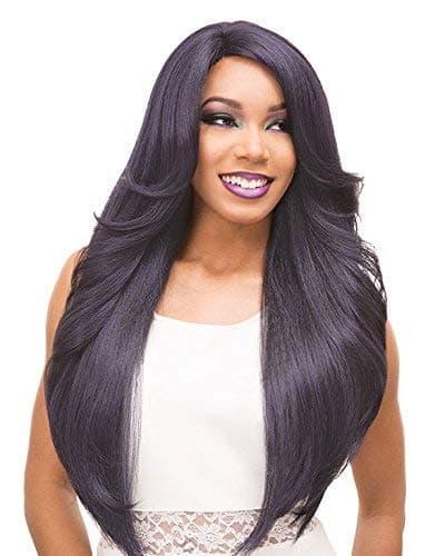 Janet Collection Synthetic Hair Lace Front Wig Natural Super Flow Invisible Deep Part Lace Noel (AQUA/D.BLUE)