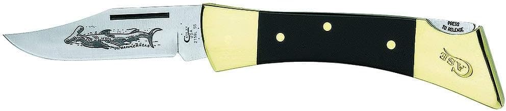CASE XX WR Pocket Knife Hammerhead-Black Synthetic W/Leather Sheath Item #177 - (2159 L SS) - Length Closed: 5 Inches